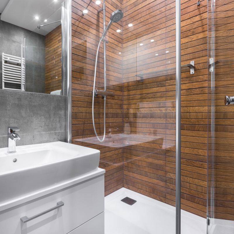 Contemporary Shower with Glass Door
